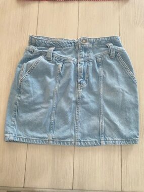 Nasty Gal Light Blue Denim Mini Skirt